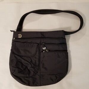 Travelon Multi-Pocket Travel Purse / Bag - Black with Pink Interior - NWOT